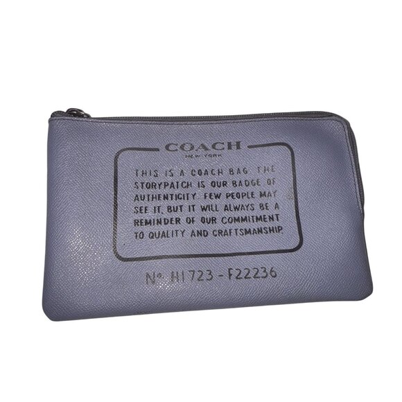 Coach Handbags - Coach New York Blue Leather Zip Pouch Bag